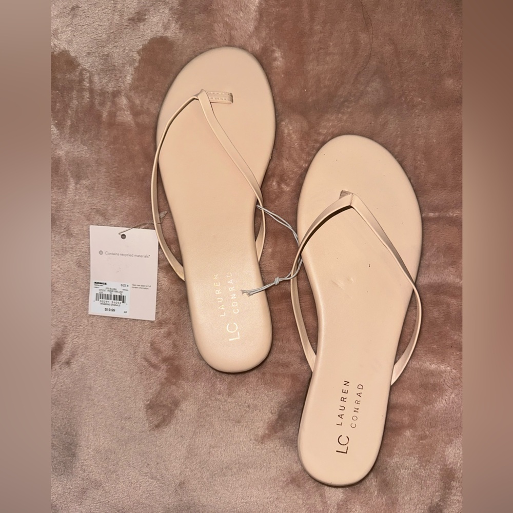 LC Lauren Conrad Women's Cream Sandals